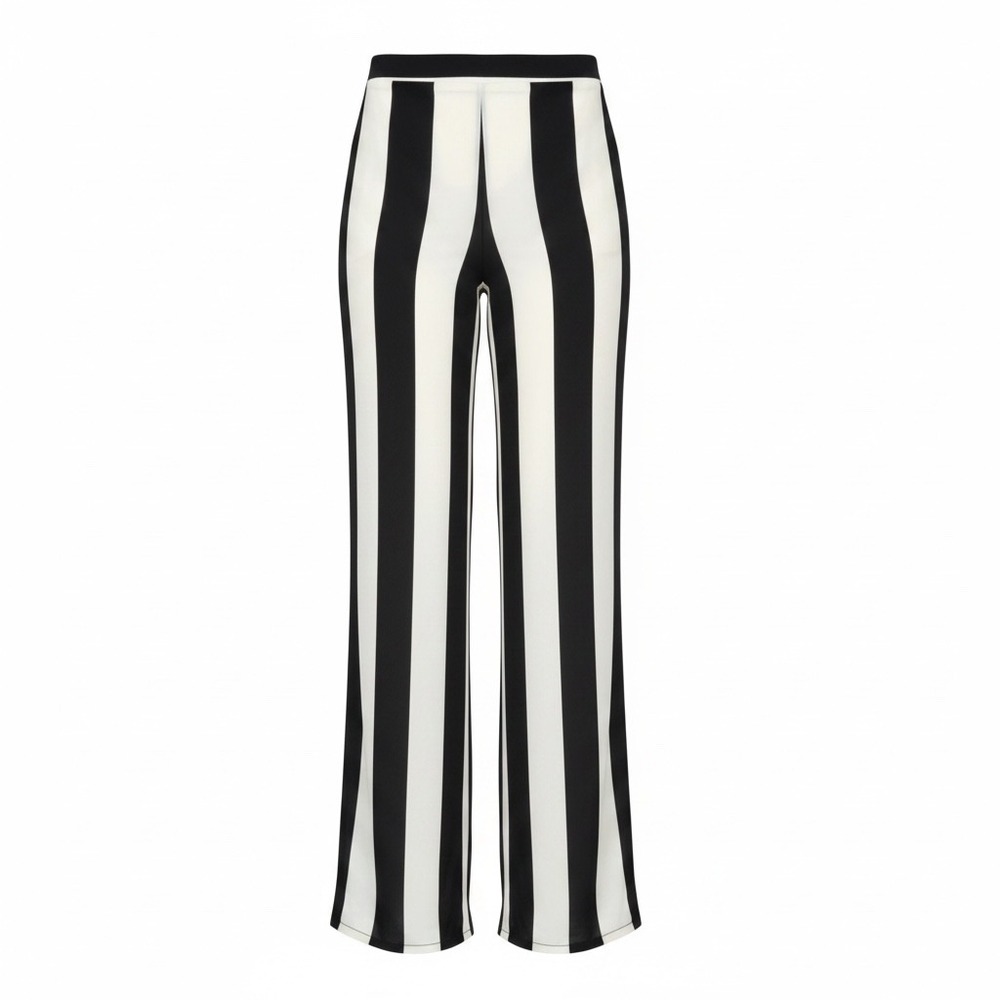 Philosophy Republic Wide Leg Pants Womens‎ 12 Black White Striped High Waisted